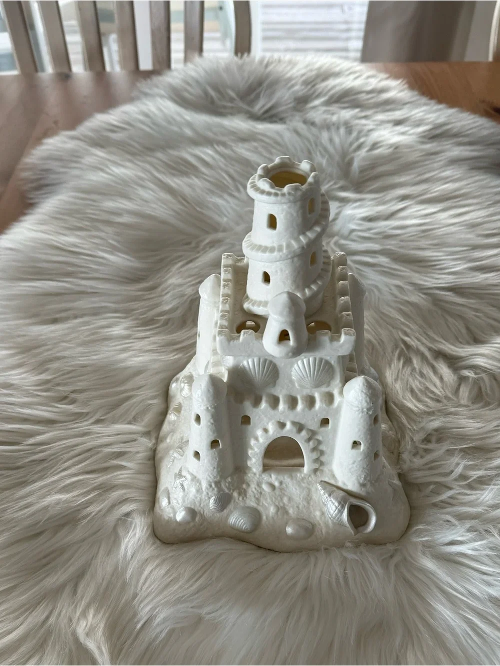 PartyLite White Bisque Sandcastle Candle Holder